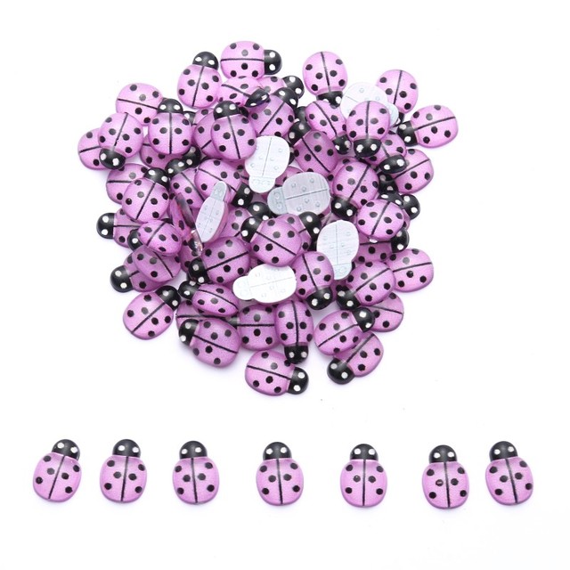 Piękna fioletowa żywica biedronka do ozdabiania odzieży i dekoracji domu, 9x13 mm, płaski powrót, 30/100 szt - Wianko - 7