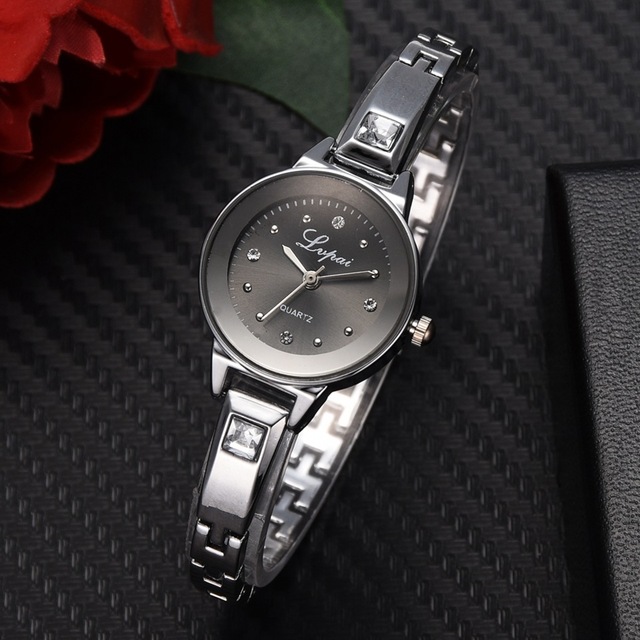 Zegarek damski marki Lvpai z bransoletką, różowe złoto, kwarc, sukienkowy, ozdobiony rhinestone, Montre Femme - Wianko - 8