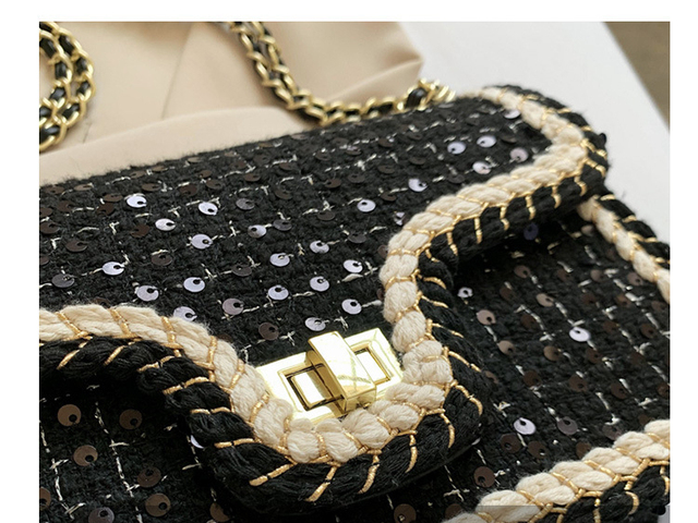 Nowa torebka na ramię z wysokiej jakości słomki, ozdobiona perłowym łańcuchem - Bolsa Feminina - Wianko - 4