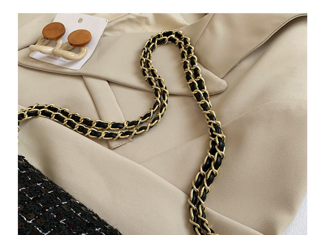 Nowa torebka na ramię z wysokiej jakości słomki, ozdobiona perłowym łańcuchem - Bolsa Feminina - Wianko - 5