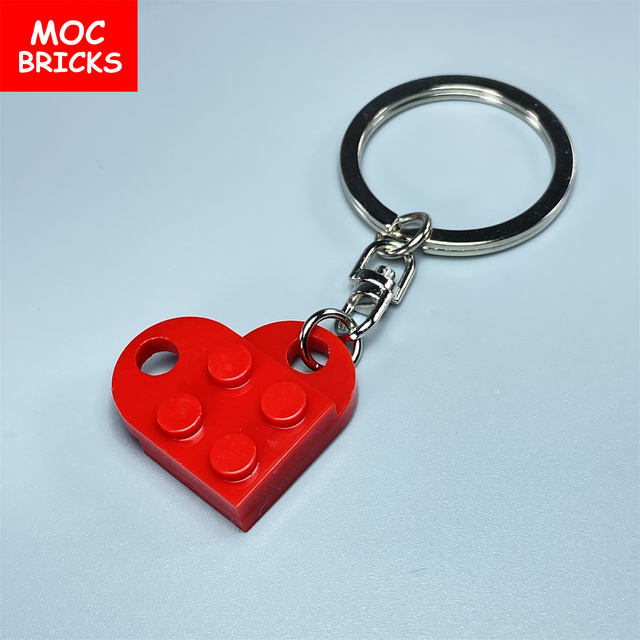 Klocki MOC Bricks - Breloczek do kluczy w kształcie serca (2x3 talerze z otworem 3176) - Miłość, urok i edukacja w zabawce - Wianko - 6