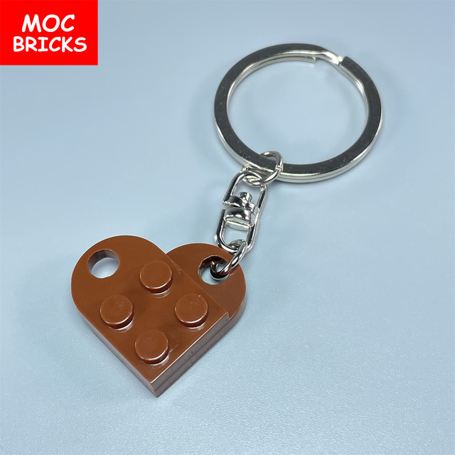 Klocki MOC Bricks - Breloczek do kluczy w kształcie serca (2x3 talerze z otworem 3176) - Miłość, urok i edukacja w zabawce - Wianko - 12