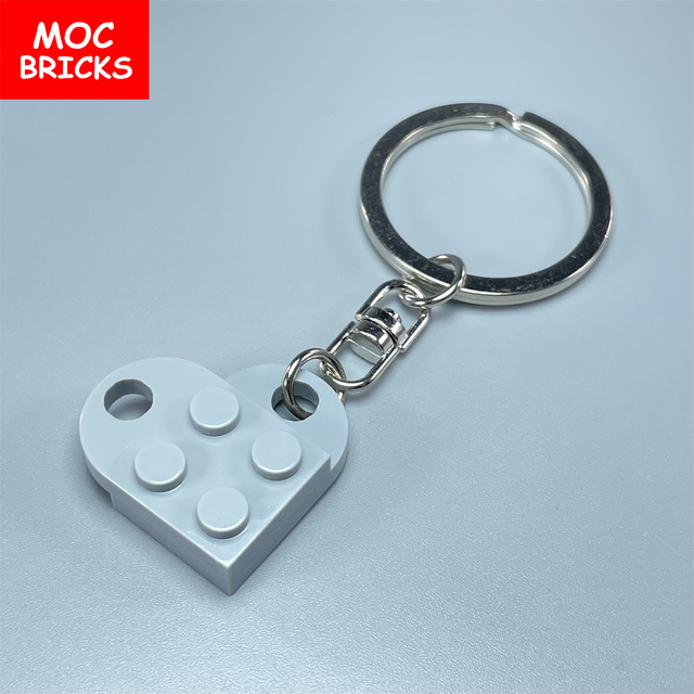 Klocki MOC Bricks - Breloczek do kluczy w kształcie serca (2x3 talerze z otworem 3176) - Miłość, urok i edukacja w zabawce - Wianko - 10