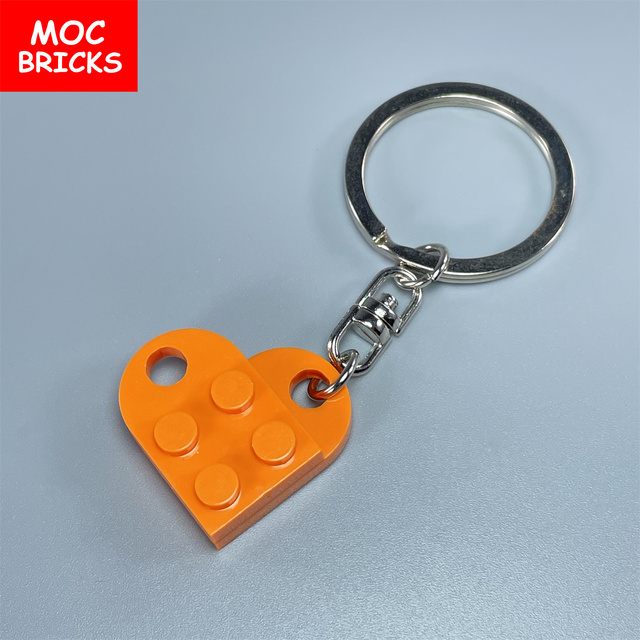 Klocki MOC Bricks - Breloczek do kluczy w kształcie serca (2x3 talerze z otworem 3176) - Miłość, urok i edukacja w zabawce - Wianko - 5