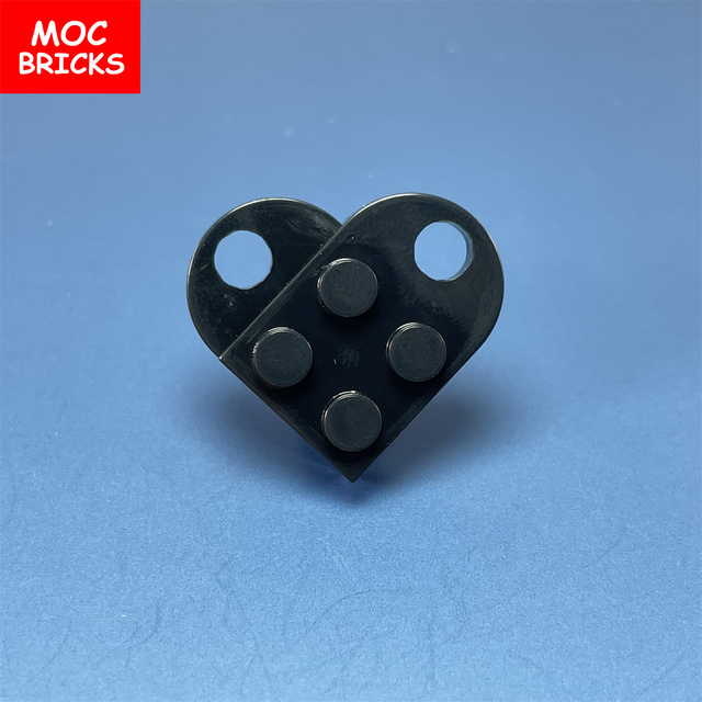 Klocki MOC Bricks - Breloczek do kluczy w kształcie serca (2x3 talerze z otworem 3176) - Miłość, urok i edukacja w zabawce - Wianko - 2