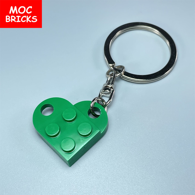 Klocki MOC Bricks - Breloczek do kluczy w kształcie serca (2x3 talerze z otworem 3176) - Miłość, urok i edukacja w zabawce - Wianko - 9