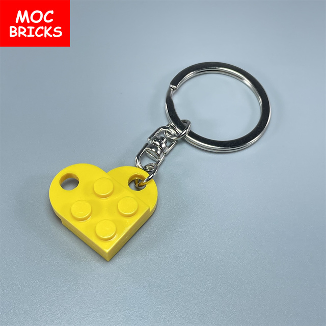 Klocki MOC Bricks - Breloczek do kluczy w kształcie serca (2x3 talerze z otworem 3176) - Miłość, urok i edukacja w zabawce - Wianko - 7
