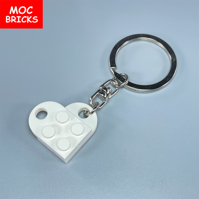 Klocki MOC Bricks - Breloczek do kluczy w kształcie serca (2x3 talerze z otworem 3176) - Miłość, urok i edukacja w zabawce - Wianko - 4