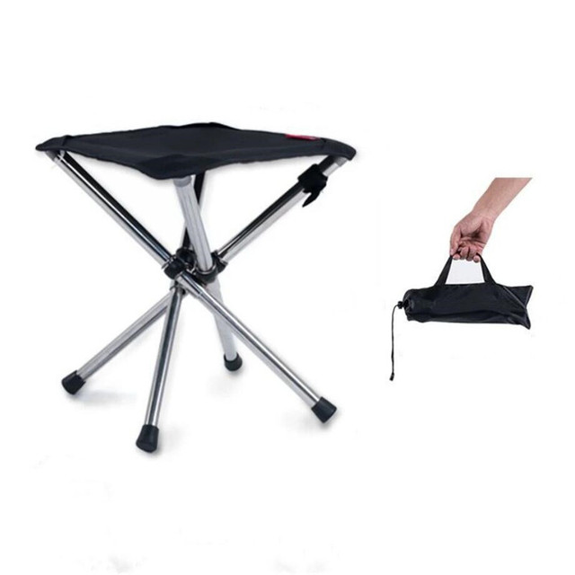 Nowa składana ławka ze stali nierdzewnej - przenośne krzesło do campingowania i wędkarstwa - Wianko - 3