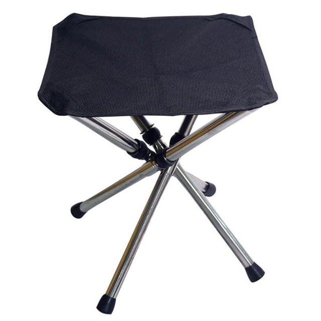 Nowa składana ławka ze stali nierdzewnej - przenośne krzesło do campingowania i wędkarstwa - Wianko - 6