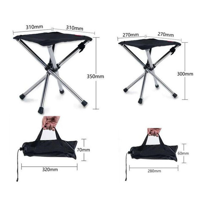 Nowa składana ławka ze stali nierdzewnej - przenośne krzesło do campingowania i wędkarstwa - Wianko - 4