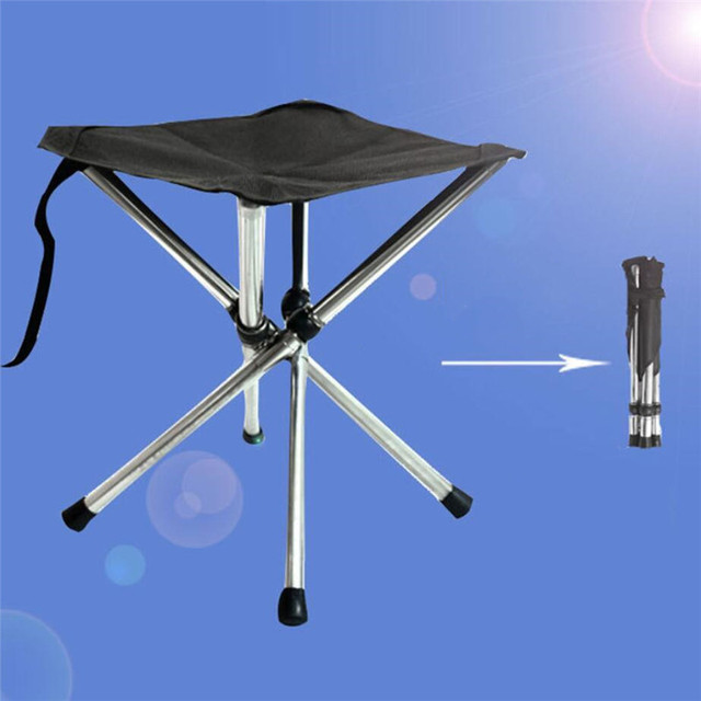Nowa składana ławka ze stali nierdzewnej - przenośne krzesło do campingowania i wędkarstwa - Wianko - 1