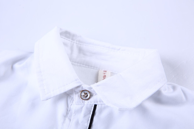 Biała chłopięca koszula szkolna z krótkim rękawem marki Wiosna - bawełniane ubranie dla chłopców w wieku nastoletnim - koszula ślubna S26 - Wianko - 8