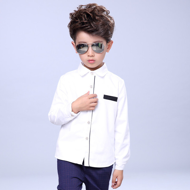 Biała chłopięca koszula szkolna z krótkim rękawem marki Wiosna - bawełniane ubranie dla chłopców w wieku nastoletnim - koszula ślubna S26 - Wianko - 6