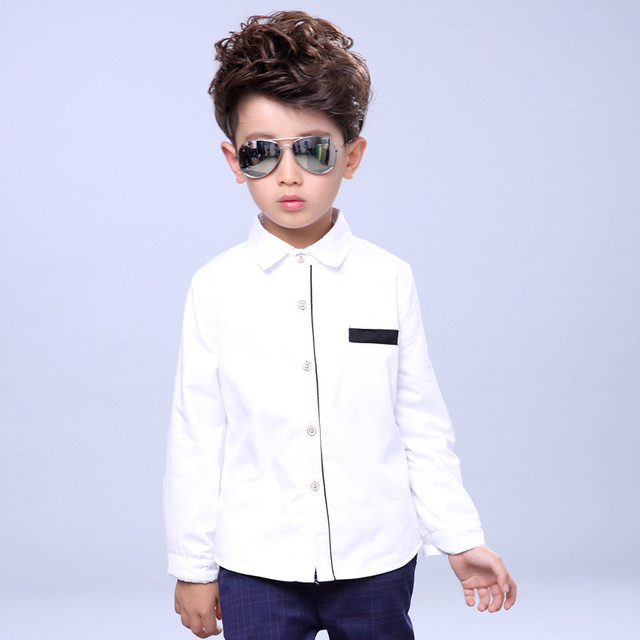 Biała chłopięca koszula szkolna z krótkim rękawem marki Wiosna - bawełniane ubranie dla chłopców w wieku nastoletnim - koszula ślubna S26 - Wianko - 7