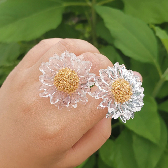 Akrylowy pierścień Daisy świeże i słodkie lato, model Trendy Ins, biżuteria świadcząca o osobowości - Wianko - 24