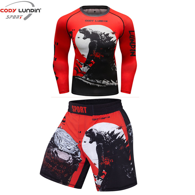 Kompresyjne męskie garnitury sportowe - szybkie suche koszulki bokserskie MMA Rashguard - Wianko - 25