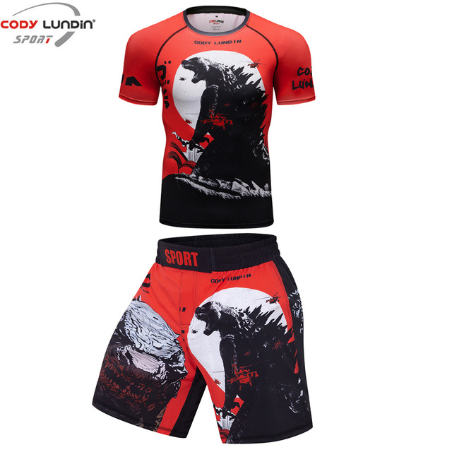 Kompresyjne męskie garnitury sportowe - szybkie suche koszulki bokserskie MMA Rashguard - Wianko - 26