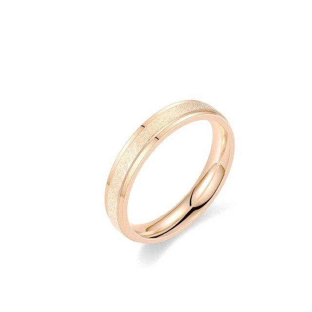 Obrączka ślubna - Koreański pierścień ze stali nierdzewnej, prosta stal tytanowa, matowy, cyrkon, dla pary, nowa biżuteria - Wianko - 4