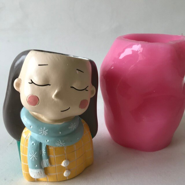 Foremka 3D chłopiec i dziewczyna do ciasta, wazon i doniczka, siliconowa forma do pieczenia, dekoracyjne narzędzia do czekolady - Wianko - 6