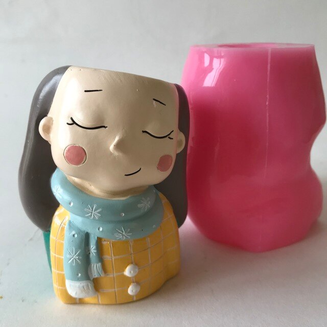 Foremka 3D chłopiec i dziewczyna do ciasta, wazon i doniczka, siliconowa forma do pieczenia, dekoracyjne narzędzia do czekolady - Wianko - 8