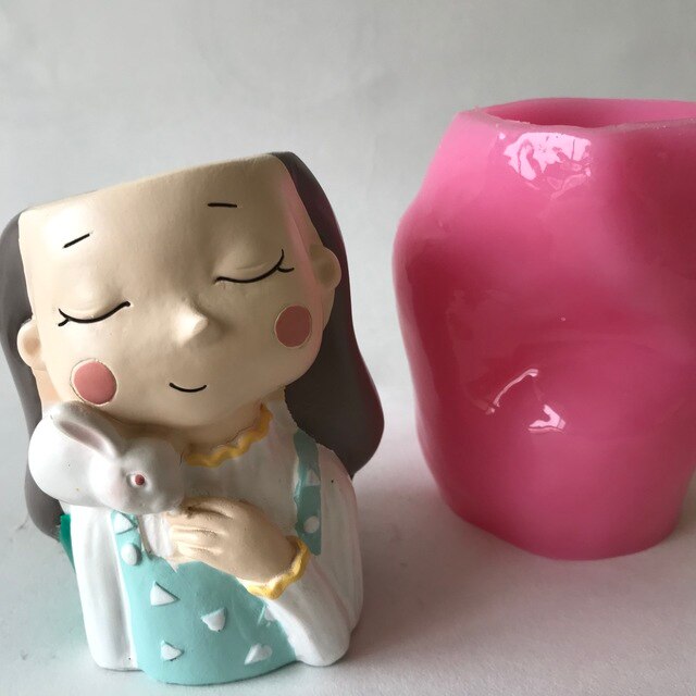 Foremka 3D chłopiec i dziewczyna do ciasta, wazon i doniczka, siliconowa forma do pieczenia, dekoracyjne narzędzia do czekolady - Wianko - 5