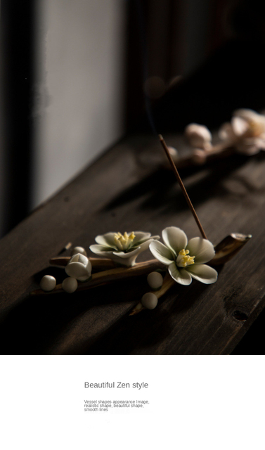 Kadzidło ceramiczne ręcznie robione z uchwytem na pałeczki, idealne do domu - Zen Agarwood i sandałowe drzewo, inspiracja buddyjska, jogiczna - Wianko - 21