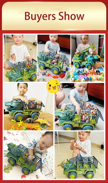 Dziecięcy dinozaur transportowy - ciężarówka zabawka - Wianko - 1