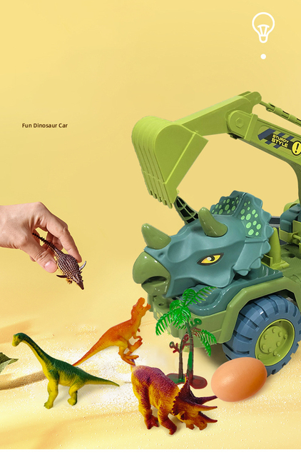 Dziecięcy dinozaur transportowy - ciężarówka zabawka - Wianko - 7