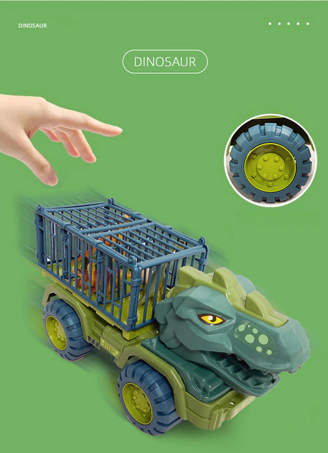 Dziecięcy dinozaur transportowy - ciężarówka zabawka - Wianko - 4