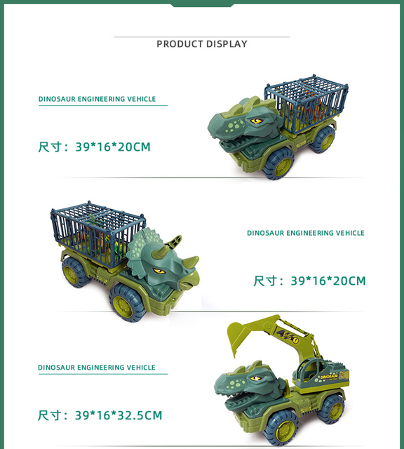 Dziecięcy dinozaur transportowy - ciężarówka zabawka - Wianko - 9