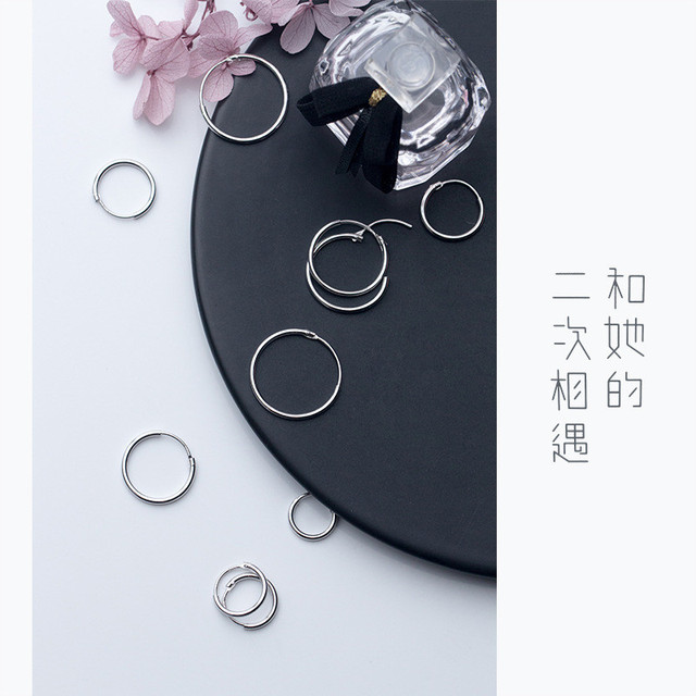 Kolczyki sześciokątne Hoop minimalistyczne 925 Sterling Silver dla kobiet - Wianko - 26