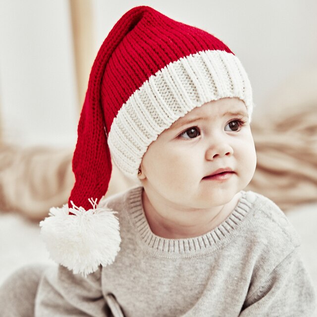 Jesienno-zimowa dzianinowa czapka rodzic-dziecko w kratkę z pluszową piłką - ciepła i wiatroszczelna - Wianko - 5