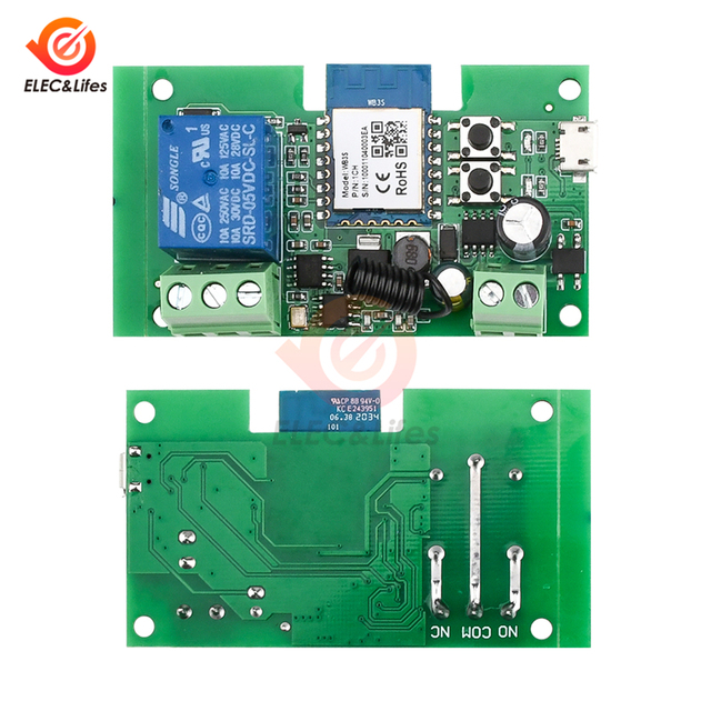 Bezprzewodowy moduł przekaźnika WiFi z RF pilotem dla Google, 1-4 kanałowy, DC/AC 5V, 7-24V 433MHz - Wianko - 18