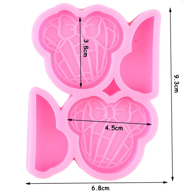 Forma silikonowa Mickey Bows w kształcie głowy myszki Disney do dekoracji tortów - słomiane topperki, cukierki, fondant, czekolada - DIY dla dzieci - Wianko - 2