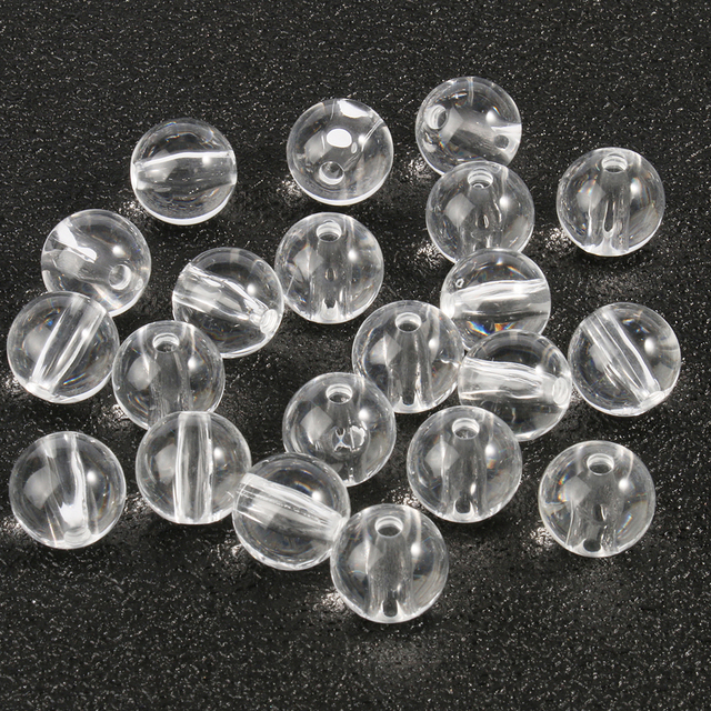 Koraliki akrylowe przezroczyste białe w kształcie - 50-300 szt - bransoletka/naszyjnik DIY - Wianko - 4