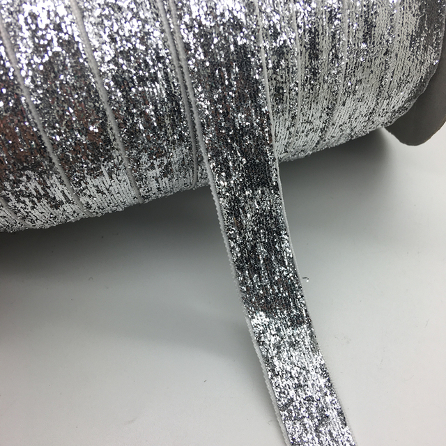 Wstążka brokatowa aksamitna srebrna z pałąkiem na głowę, szerokość 20mm, 3m/rolka - Wianko - 29