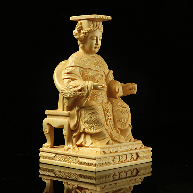 Estatua Lin Moniang, diosa morza Mazu, tallado en madera - Wianko - 8