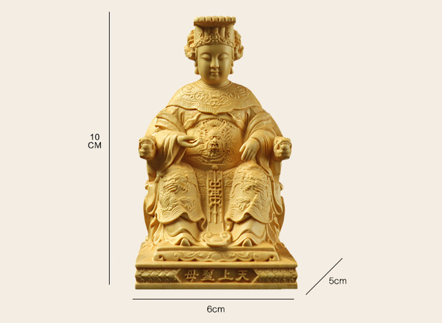 Estatua Lin Moniang, diosa morza Mazu, tallado en madera - Wianko - 11
