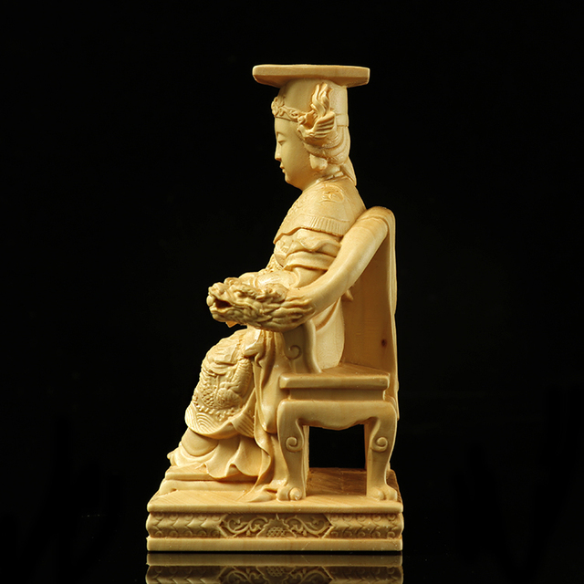 Estatua Lin Moniang, diosa morza Mazu, tallado en madera - Wianko - 5