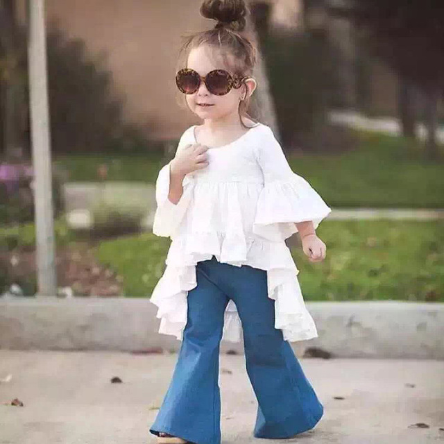 Dziewczęce obcisłe spodnie jednokolorowe dla dzieci w wieku 1-6 lat - modne jesienne spodnie jeansowe dla dziewczynek - Wianko - 3