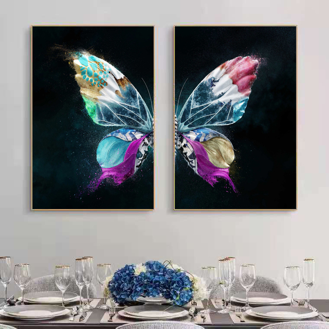 Wzór motyla - obraz ozdobny na porcelanie kryształową do jadalni i salonu - Wianko - 5