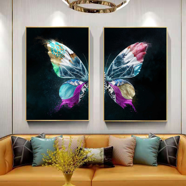 Wzór motyla - obraz ozdobny na porcelanie kryształową do jadalni i salonu - Wianko - 2