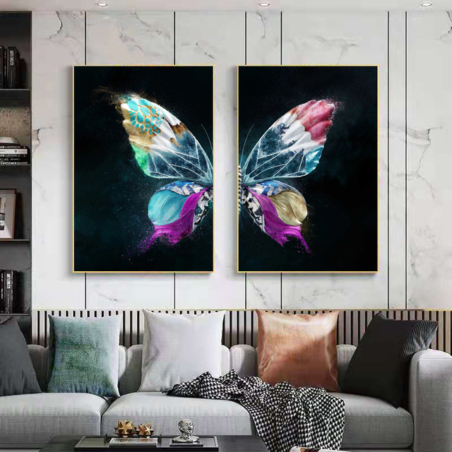 Wzór motyla - obraz ozdobny na porcelanie kryształową do jadalni i salonu - Wianko - 4