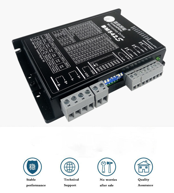 Lubieżny sterownik silnika krokowego Leadshine DM542S DC24V-50V 2-fazowy, obsługujący silniki krokowe rok 42/57 (NEMA17/23) o prądzie 1.0-4.2A - Wianko - 2