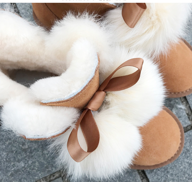 Zamszowe damskie płaskie zimowe buty do kostki na bazie naturalnej wełny wełnianej - krótkie, słodkie, z piłką, dostępne w rozmiarze 34 - Wianko - 9