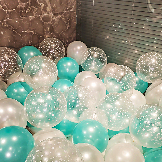 Zestaw 18 granatowych lateksowych balonów z przezroczystymi kamieniami - różowo-złote balony na hel, idealne na dekoracje ślubne, Baby Shower i urodziny - Wianko - 3