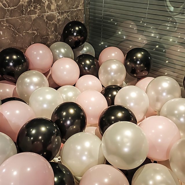 Zestaw 18 granatowych lateksowych balonów z przezroczystymi kamieniami - różowo-złote balony na hel, idealne na dekoracje ślubne, Baby Shower i urodziny - Wianko - 6