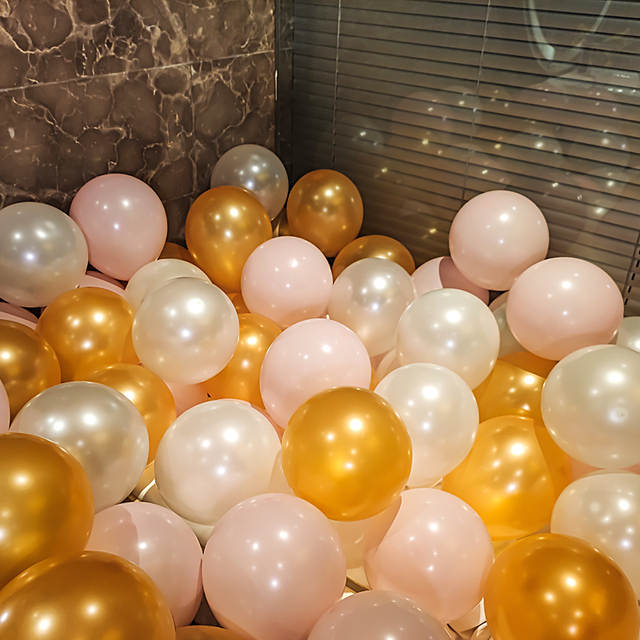 Zestaw 18 granatowych lateksowych balonów z przezroczystymi kamieniami - różowo-złote balony na hel, idealne na dekoracje ślubne, Baby Shower i urodziny - Wianko - 8