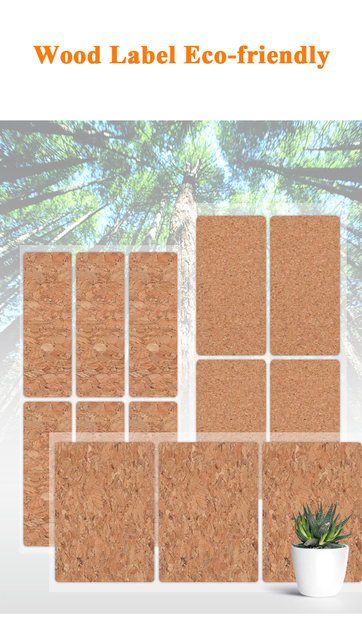 Naklejki etykiety korkowe samoprzylepne drewno dębowe odręczne wodoodporne klasyfikacyjne wielokrotnego użytku - Wianko - 2
